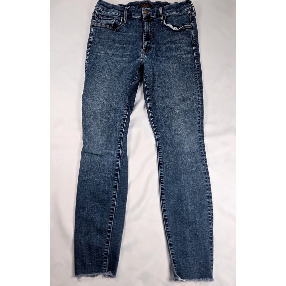 Mother The Looker Ankle‎ Fray Skinny Jeans Dark Wash Denim Size 26x28 Hot Mom!